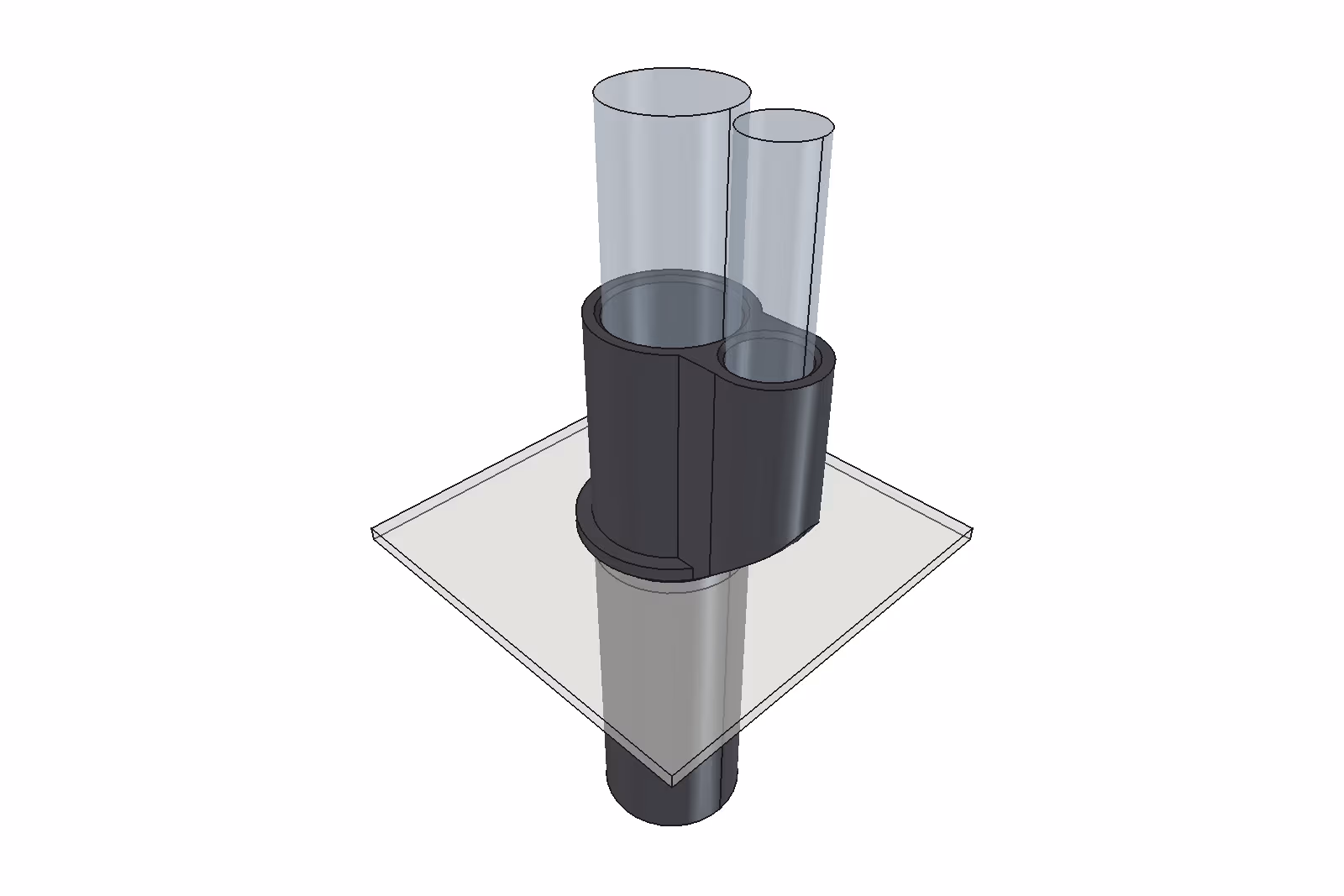 Drain adapter, For a 15.07 mm dryer hose: fitted in a sink's drain hole with both hoses